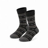Meias Quentes em Lã Lambswool com Padrão Jacquard • Preto
