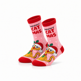 Meias de Natal Antiderrapantes para Criança • Olhos 3D • Catmas Rosa
