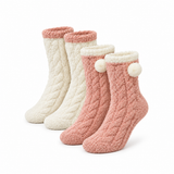 Meias de Casa Super Fofas Pack 2 Pares • Rosa e Cru
