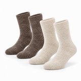 Meias de Casa Antiderrapantes em Chenille Pack 2 Pares • Bege e Castanho