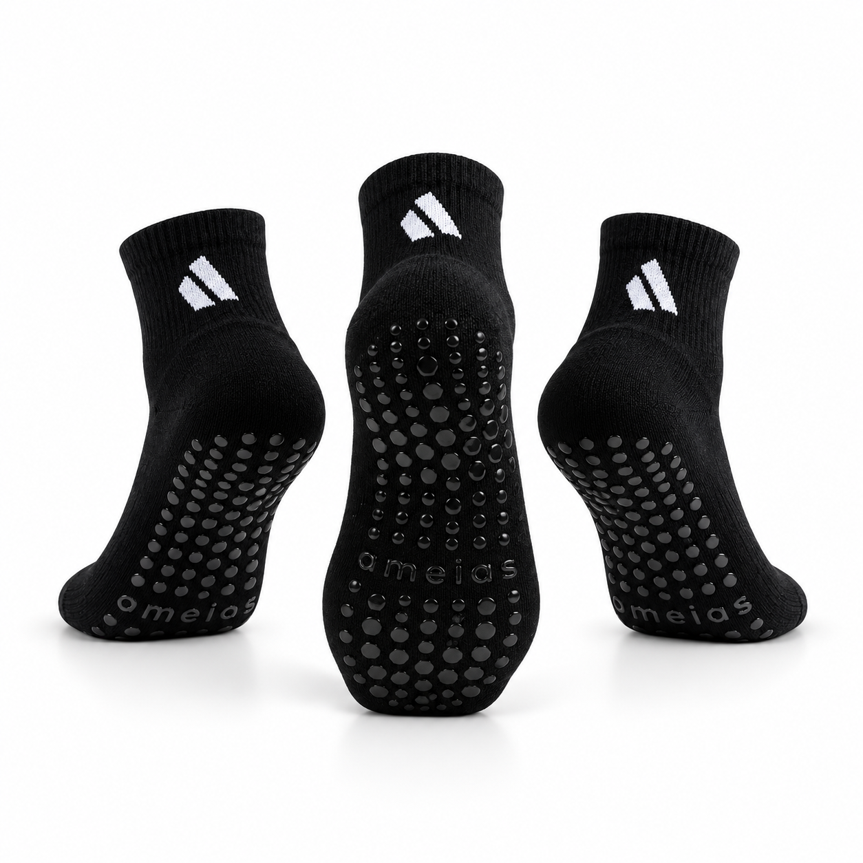 Meias Pilates & Yoga “Grip Balance” • Estabilidade e Segurança • Pack 3 Pares • Preto