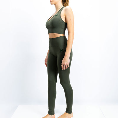 Pack Leggings + Top de Desporto Tecido Técnico Verde