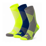 Meias de Compressão “Active” • Suporte e Recuperação • Pack 3 Pares • Multi Amarelo