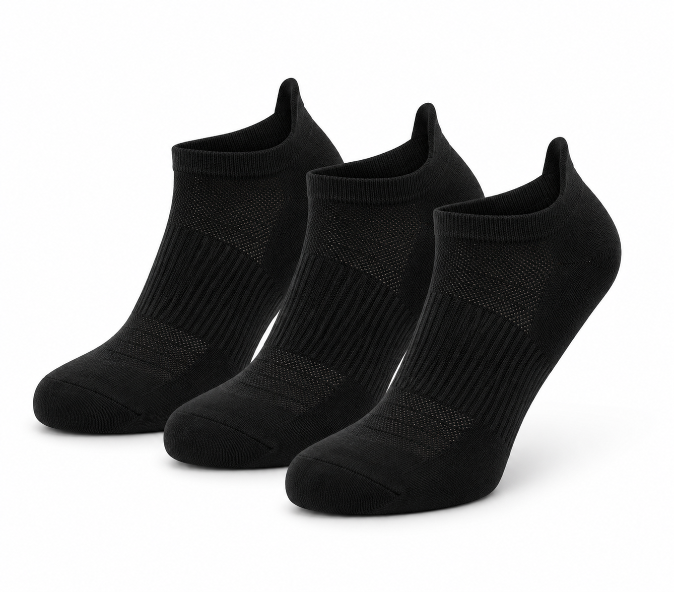 Meias Curtas “Silk Touch” SPORT ● Suavidade Extrema Bambu ● Pack 3 Pares ● Preto