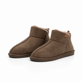 Botins de Interior Mulher “Cozy Feet” • Efeito Camurça com Forro Polar • Castanho