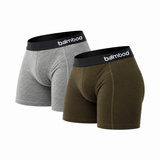 Boxers Homem "Bamboo Comfort" • Toque Ultra-Suave Bambu • Pack 2 • Verde & Cinza