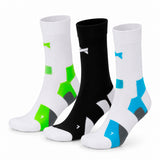 Meias de Ciclismo "Quick Dry" • Ajuste e Proteção • Pack 3 Pares • Multi Branco