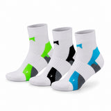 Meias de Ciclismo Cano Curto "Quick Dry" • Ajuste e Proteção • Pack 3 Pares • Multi Branco