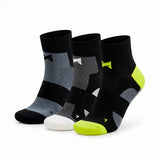 Meias de Ciclismo Cano Curto "Quick Dry" • Ajuste e Proteção • Pack 3 Pares • Multi Preto
