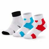 Meias de Ciclismo Cano Curto "Quick Dry" • Ajuste e Proteção • Pack 3 Pares • Multi Branco