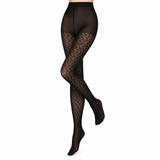 Collants “Ajour” • Malha Fantasia em Algodão • Preto