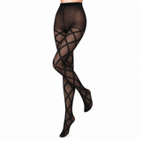 Collants “Losa” • Padrão de Losangos • 40 DEN • Preto