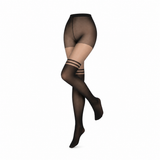 Collants “Stripes” • Efeito Meia Alta com Riscas • 40 DEN • Preto