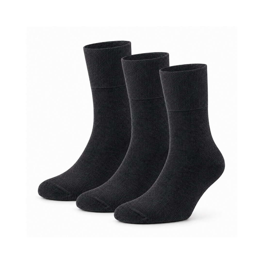 Meias “Silk Touch” • Para Diabéticos • Anti-Press • Bambu • Pack 3 • Cinza Escuro