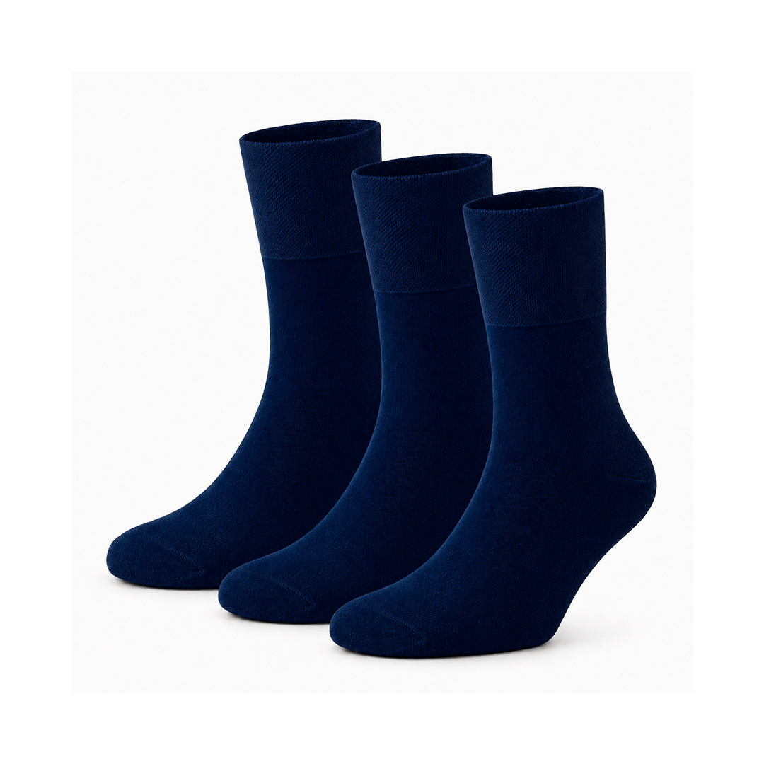 Meias “Silk Touch” • Para Diabéticos • Anti-Press • Bambu • Pack 3 • Marinho