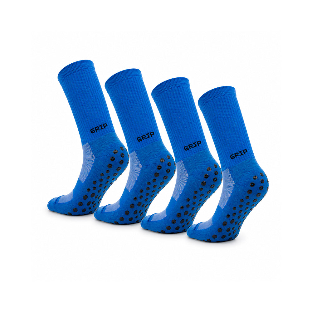 Meias Grip Pro • Antiderrapantes • Pack 2 Pares • Azul