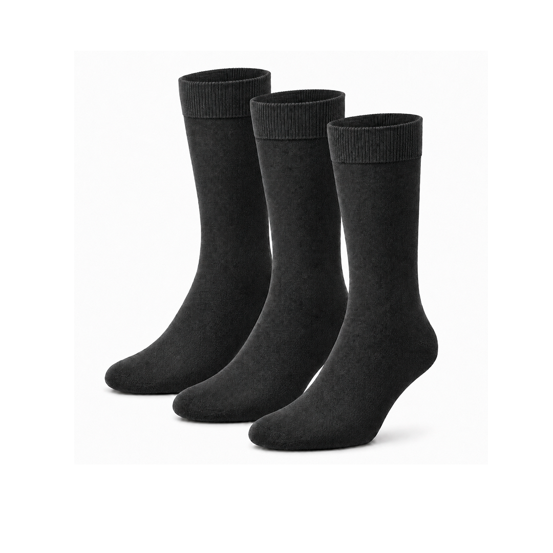 Meias “Merino Daily” • Conforto Térmico em Lã Merino • Pack 3 Pares • Cinza Escuro