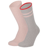 Meias de casa femininas em viscose, quentes, macias e confortáveis. Design em malha canelada, proporcionando elegância e conforto dentro de casa, nos dias de Inverno.