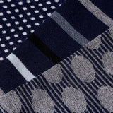Meias clássicas com padrão, para homem, em fibra de bambu, na cor azul. Meias frescas e suaves.