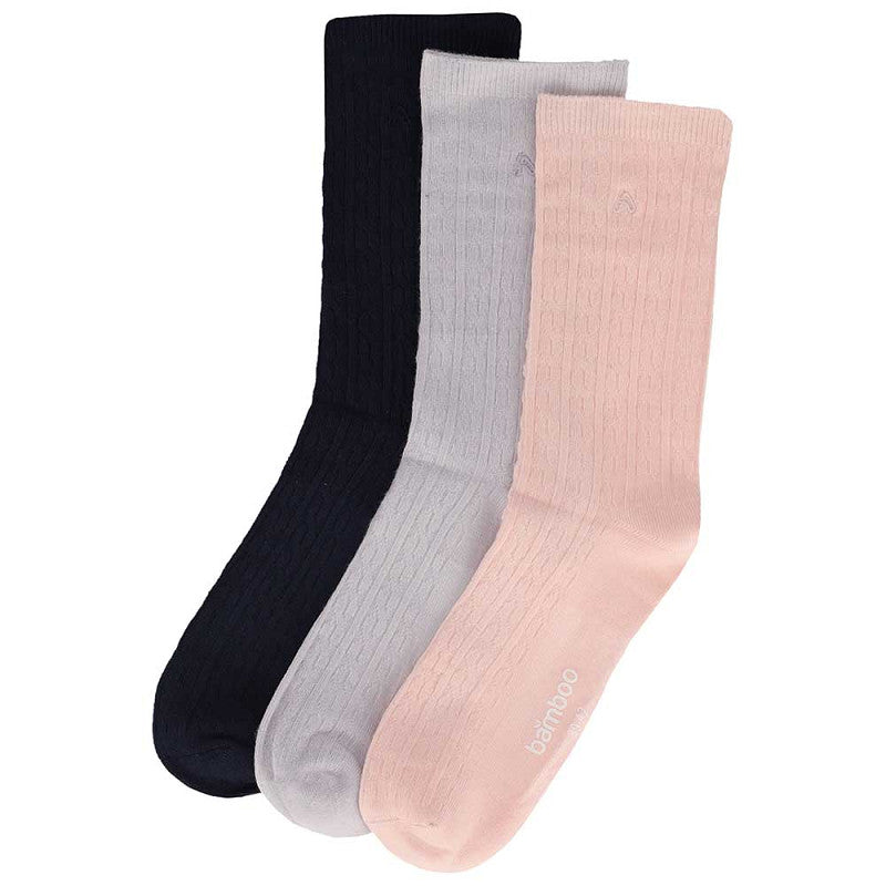 Meias caneladas para mulher, em fibra de bambu, na cor rosa, roxo e lilás. Meias frescas e suaves.