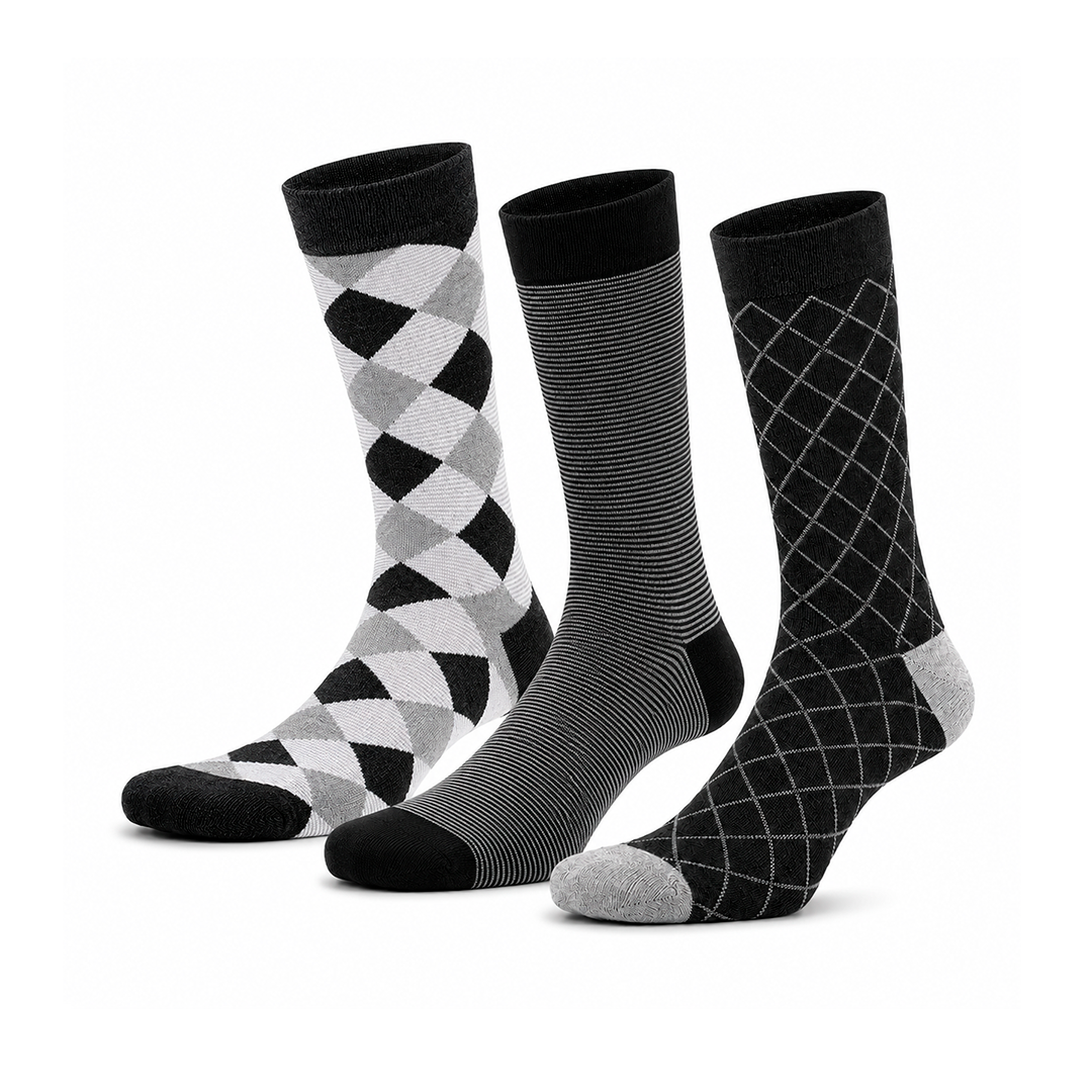 Meias “Bambu Trendy” • Toque de Seda de Bambu • Pack 3 Pares • Cinza