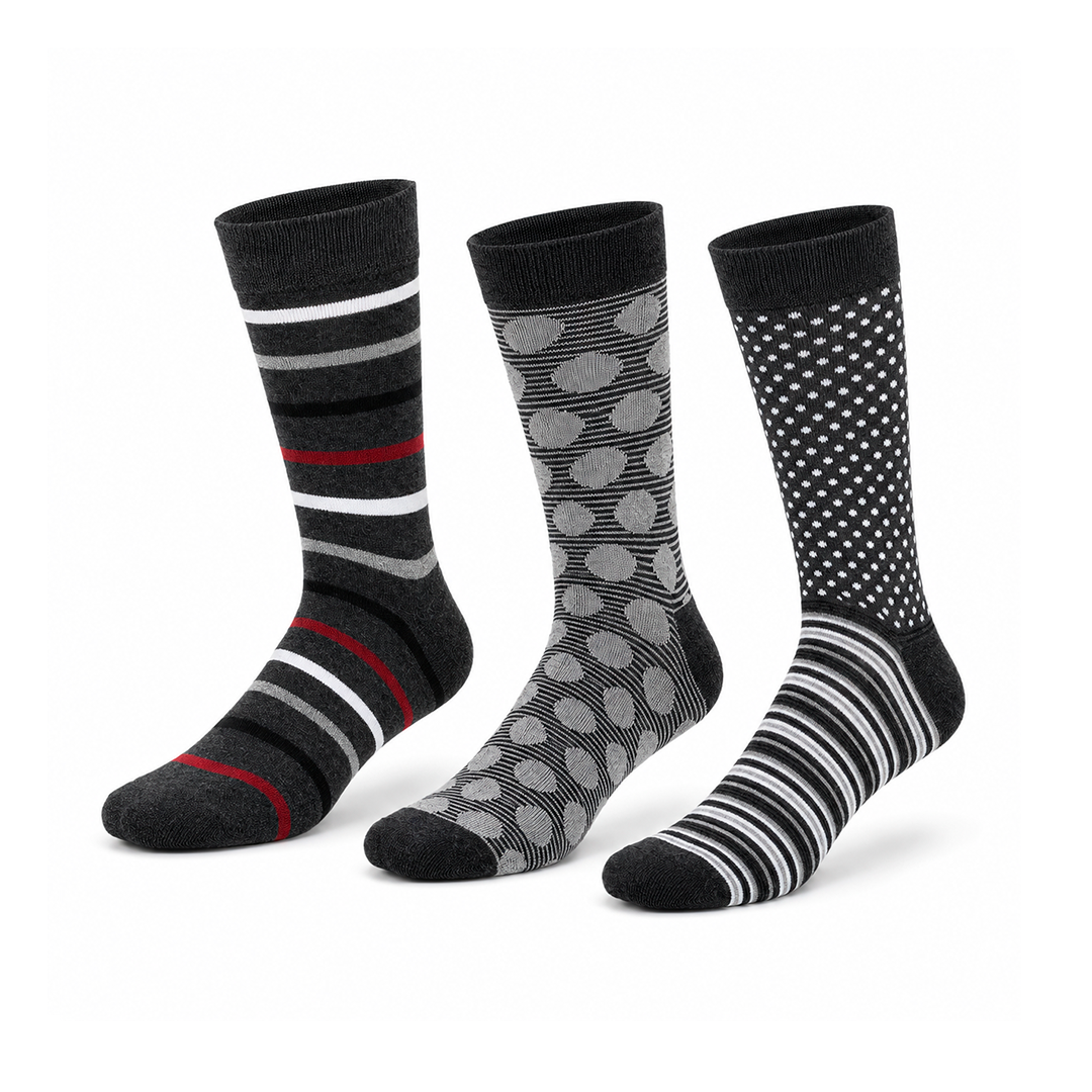 Meias “Bambu Trendy” • Toque de Seda de Bambu • Pack 3 Pares • Cinza