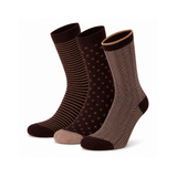 Meias “Bambu Trendy” • Toque de Seda de Bambu • Pack 3 Pares • Castanho