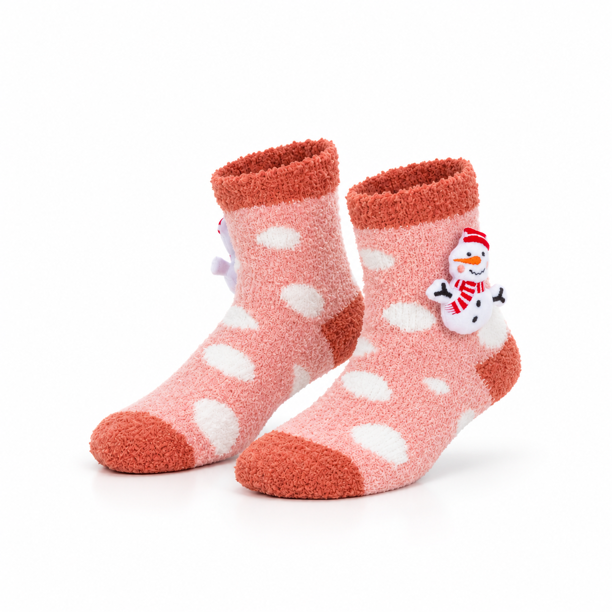 Meias de Natal “Frosty Feet” • Antiderrapantes com Boneco de Neve 3D • Criança