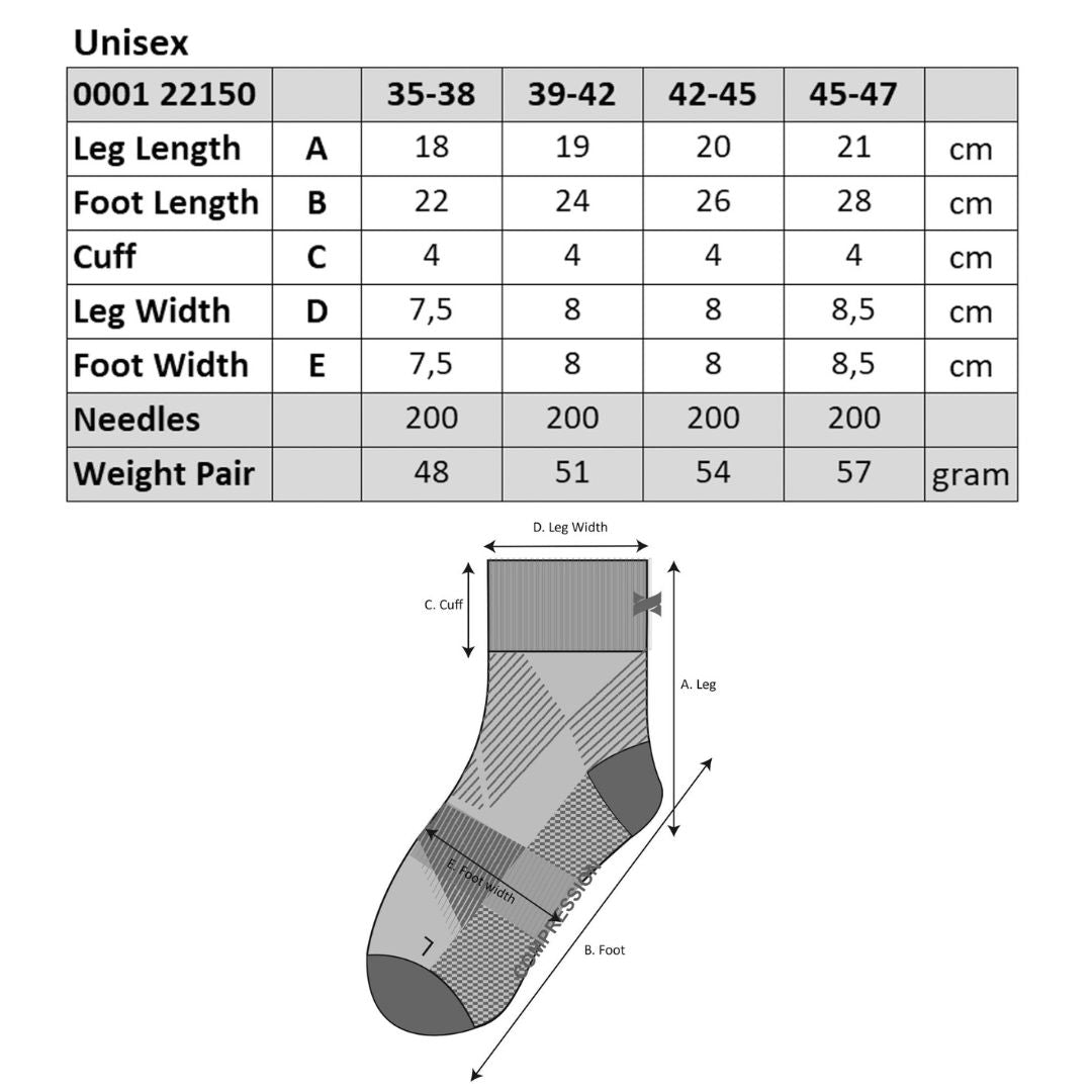 Pack 3 Pares Meias Desportivas de Compressão Cano Curto