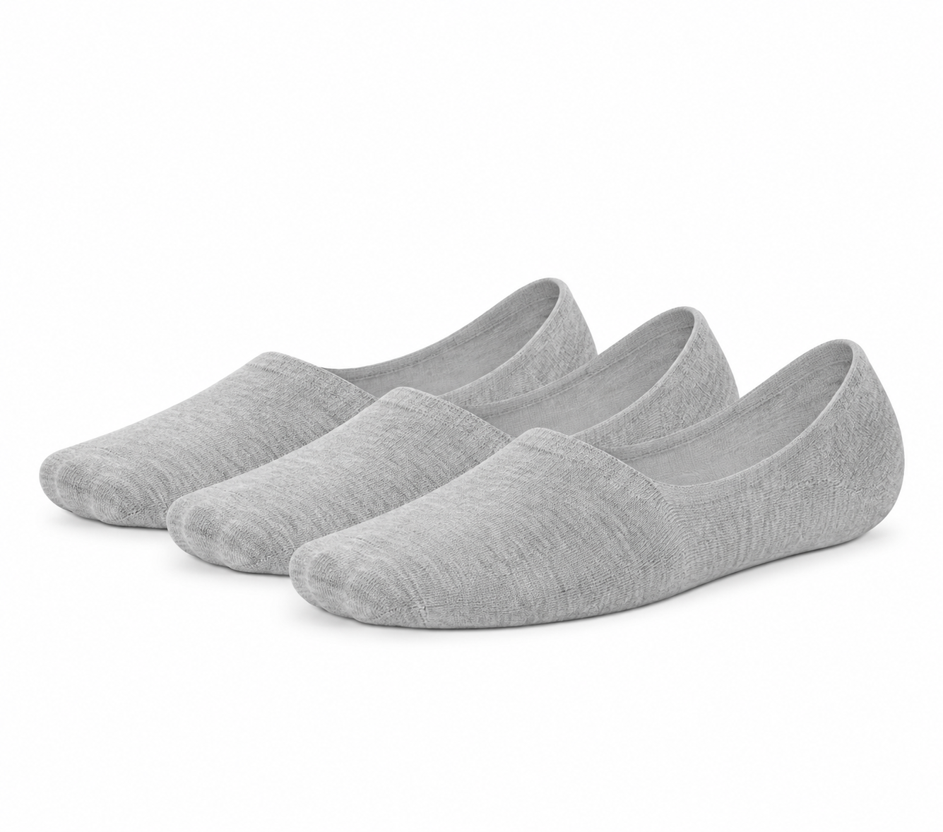 Meias Invisíveis Bambu "Silk Touch" • Ultra Macias • Pack 3 Pares • Cinza