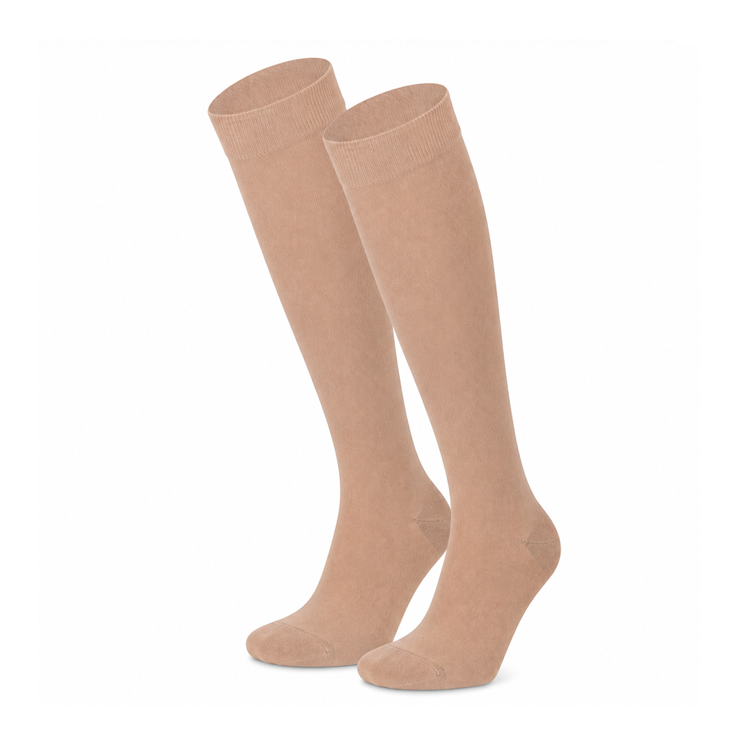 Meias “Ever Soft” Compressão em Modal • Pack 2 Pares • Bege