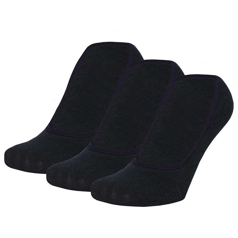Pack 3 Pares Meias Palmilha Lisas Bambu Azul Marinho