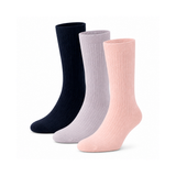 Meias de Bambu Caneladas "Soft Rib" Mulher Pastel - Pack 3 Pares