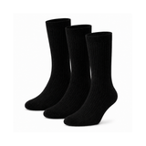 Meias de Bambu Caneladas "Soft Rib" Mulher Preto - Pack 3 Pares