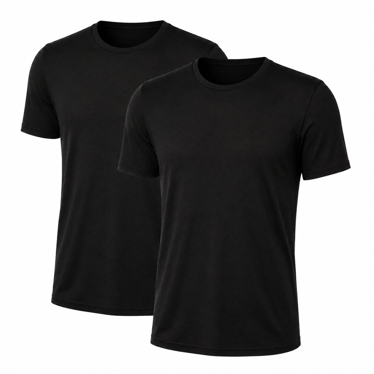 T-Shirts Homem "Bamboo Touch" • Conforto Natural • Pack 2 • Preto