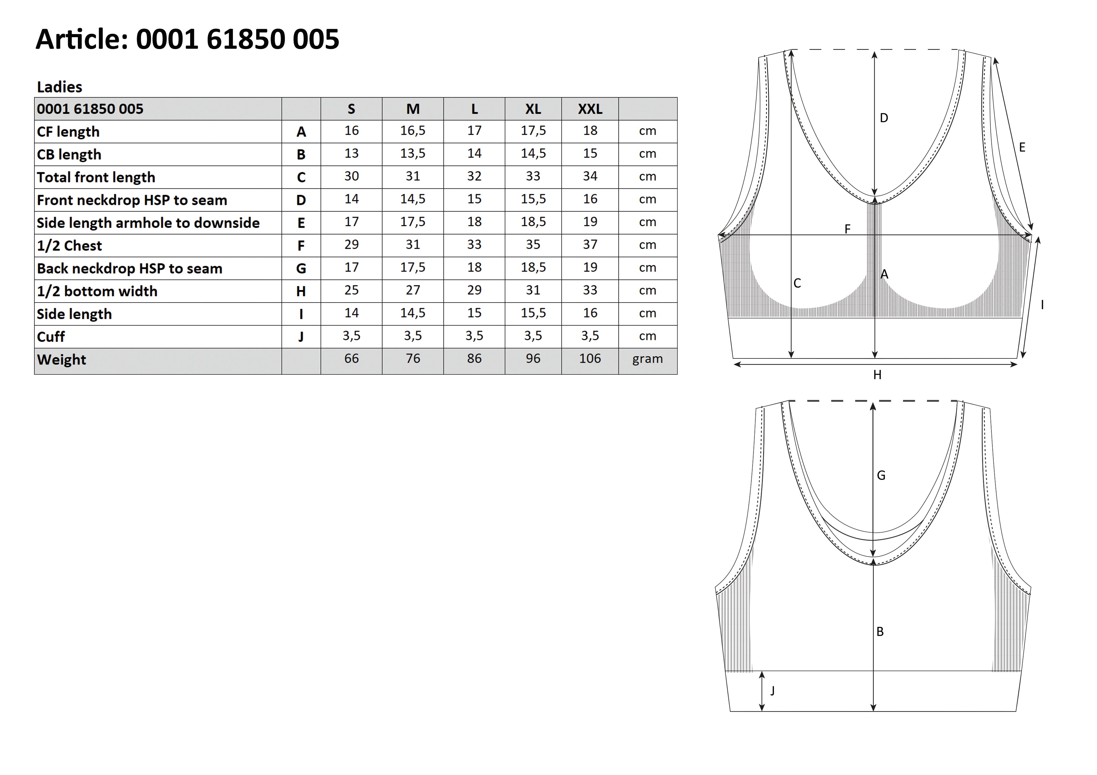Pack 2 Tops almofadados sem costuras em Bambu