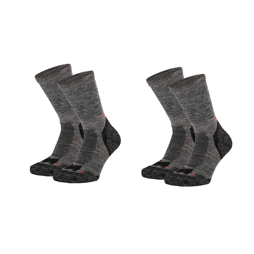 Meias Técnicas em Lã "Merino Trekking" • Termorregulação e Conforto • Pack 2 Pares • Cinza