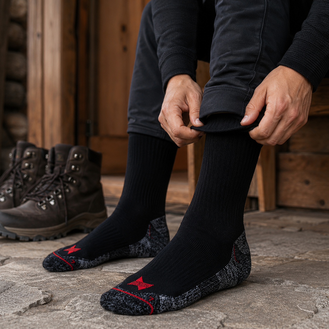Meias Técnicas Trabalho THERMAL • Proteção Térmica em Lã Merino • Pack 2 Pares